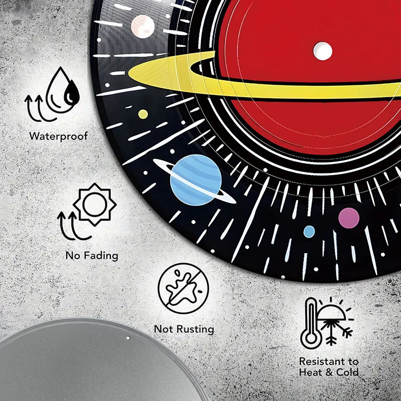 Planet Vinyl Record Wall Decor - 6 pack