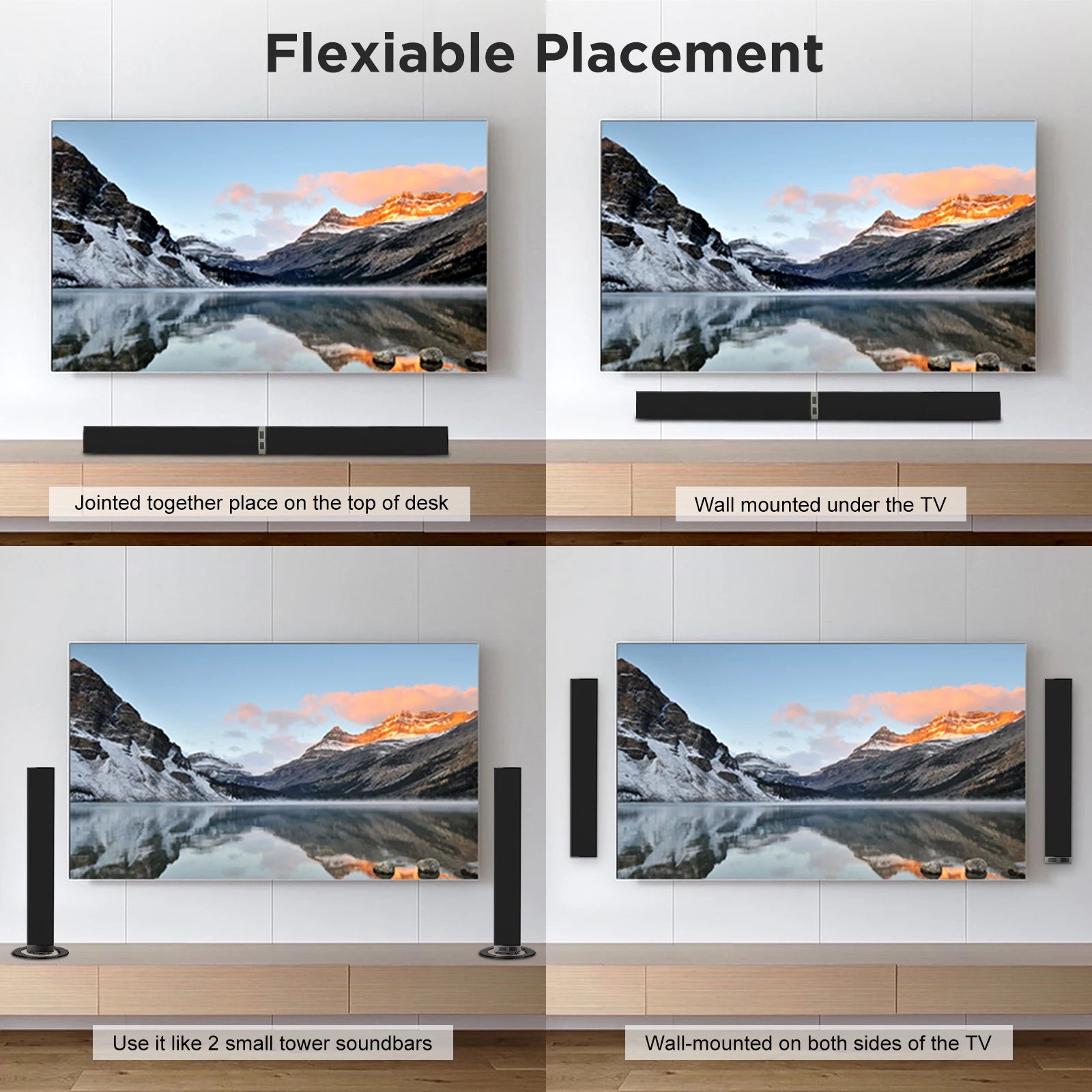 Klyro Pro Soundbar – 80W Detachable Wireless TV Audio System